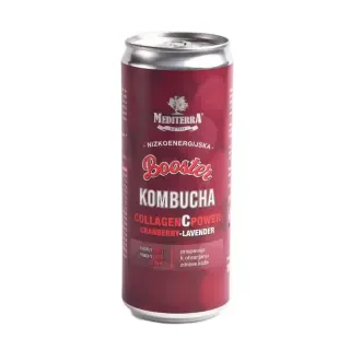 Kombucha Collagen C Power, Geschmack Cranberry & Lavendel, Flasche.